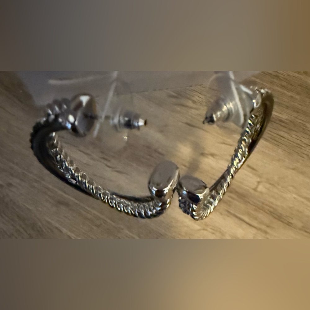 White House Black Market Swarovski Crystal Hoop Earrings — New w/ Tags - Picture 8 of 9